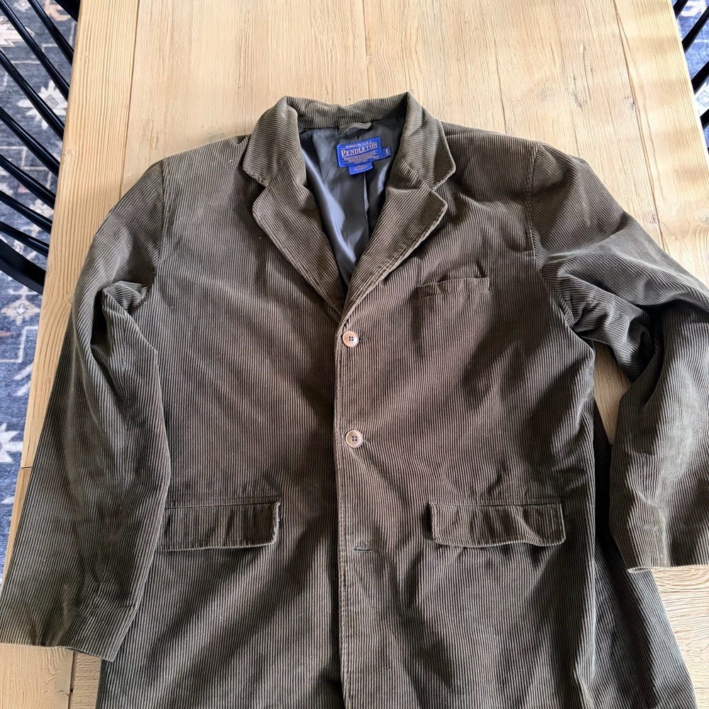Vintage Pendleton Olive Green Corduroy Blazer- Jacket
